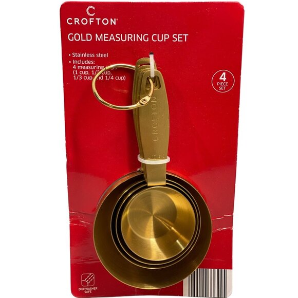 Crofton Gold/Copper Measuring Cups Stainless Steel 5 PC. NEW WITH TAGS! - Picture 1 of 4